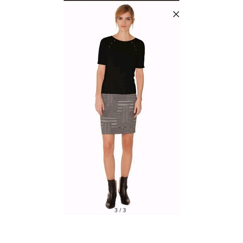 Akris Punto Patchwork Jacquard Wool Cotton Blend Mini Skirt- Size 4